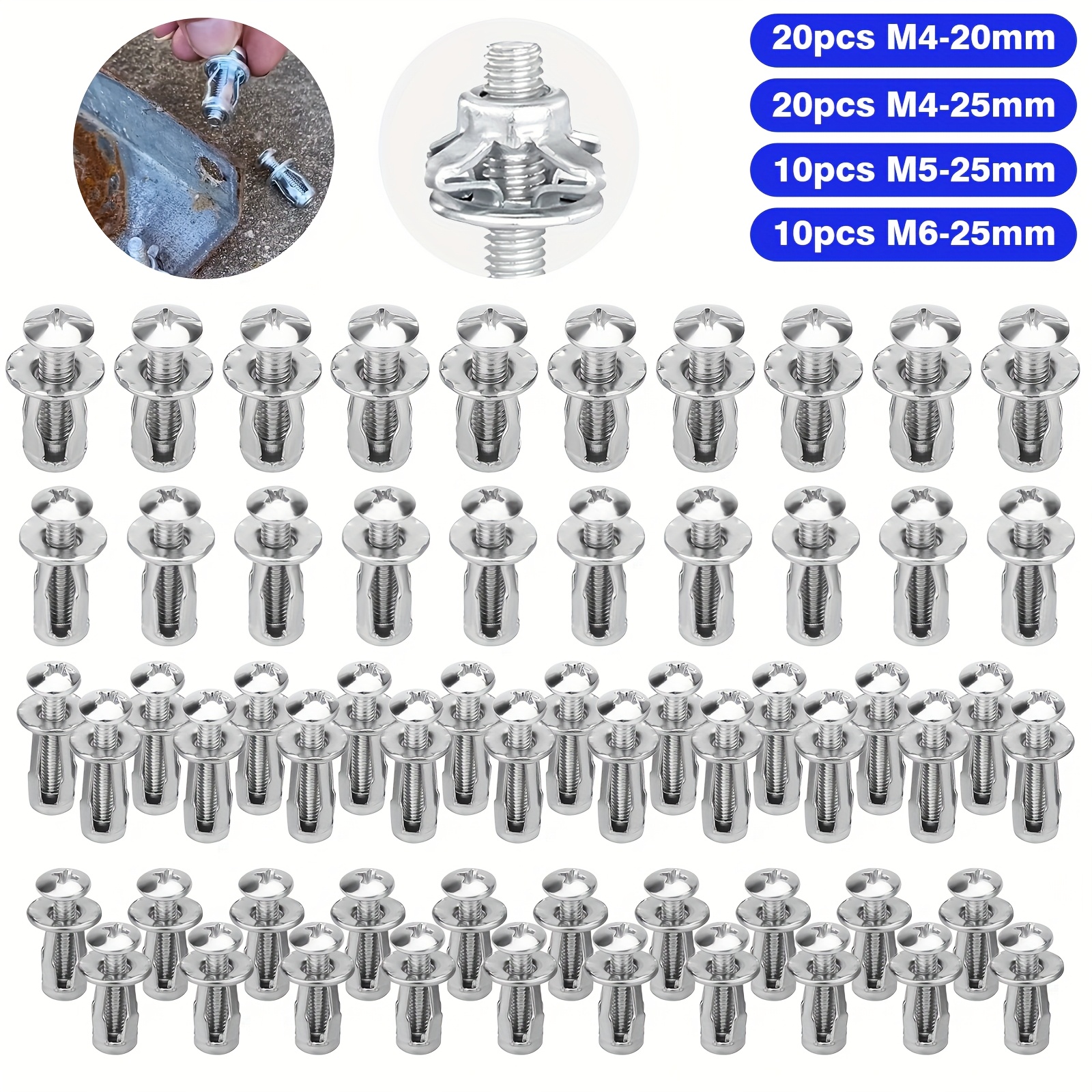 thumbnail image 2 of 6-32 8-32 10-24 10-32 1/4-20 Rivnuts 55-Piece Aluminum Rivet Nut Assortment Kit – Sizes 6-32, 8-32, 10-24, 10-32, 1/4-20 (New Set) A-LAB Rivet Nut Set 2 of 13