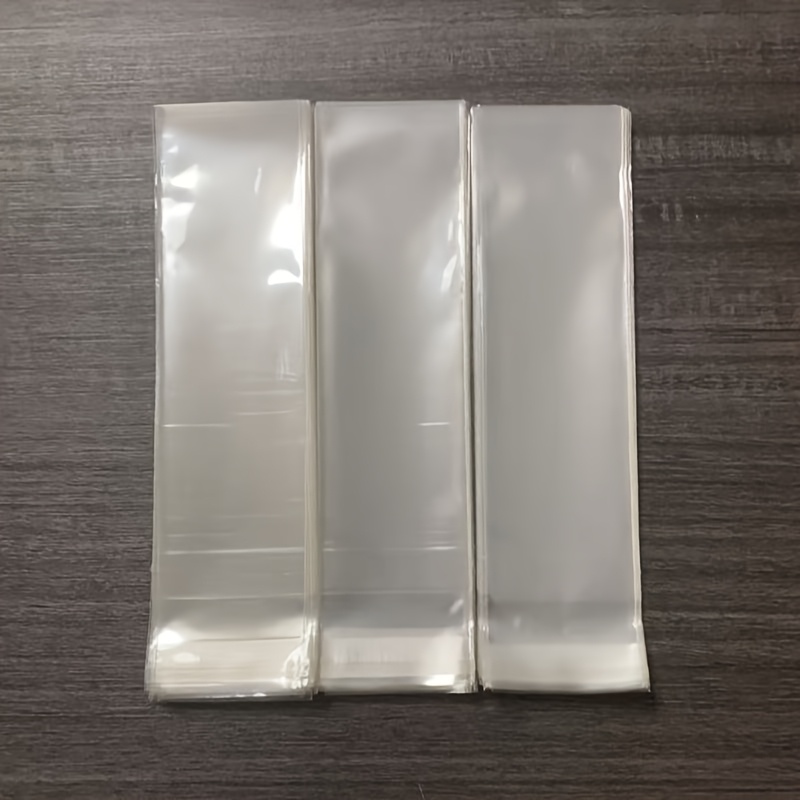 Image of 100 Transparent Resealable Cellophane Bags 5*17 3 Self-adhesive Seal Plastic Bags Durable Plastic Bags Heavy Duty