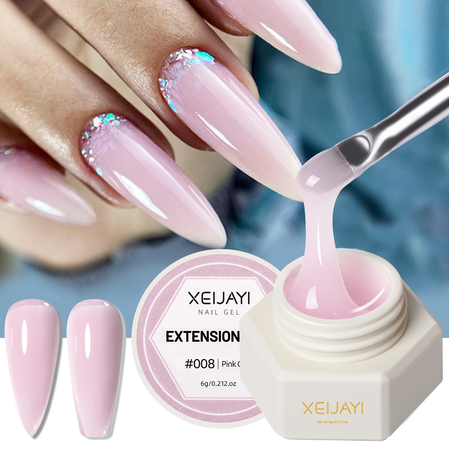 1pc 6g Solid Builder Gel For Nails, Extension Hard For Nail Gel, Non-sticky Hand For Nail Sculpture Gel, Acrylic Extension For Nail Gel For Nail Art