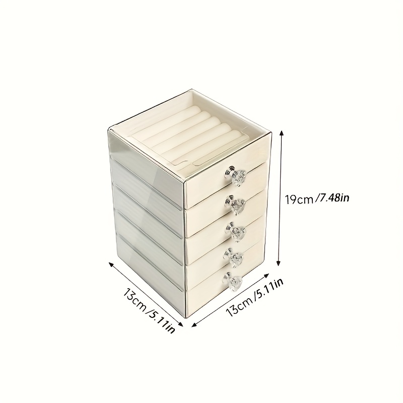 a jewelry storage   and five layered designed for necklaces rings and earrings this exquisite and high end accessory box features multiple transparent layers with large capacity catering to   storage needs     decoration and organization making it an ideal gift for valentines day christmas and birthdays Product details 4