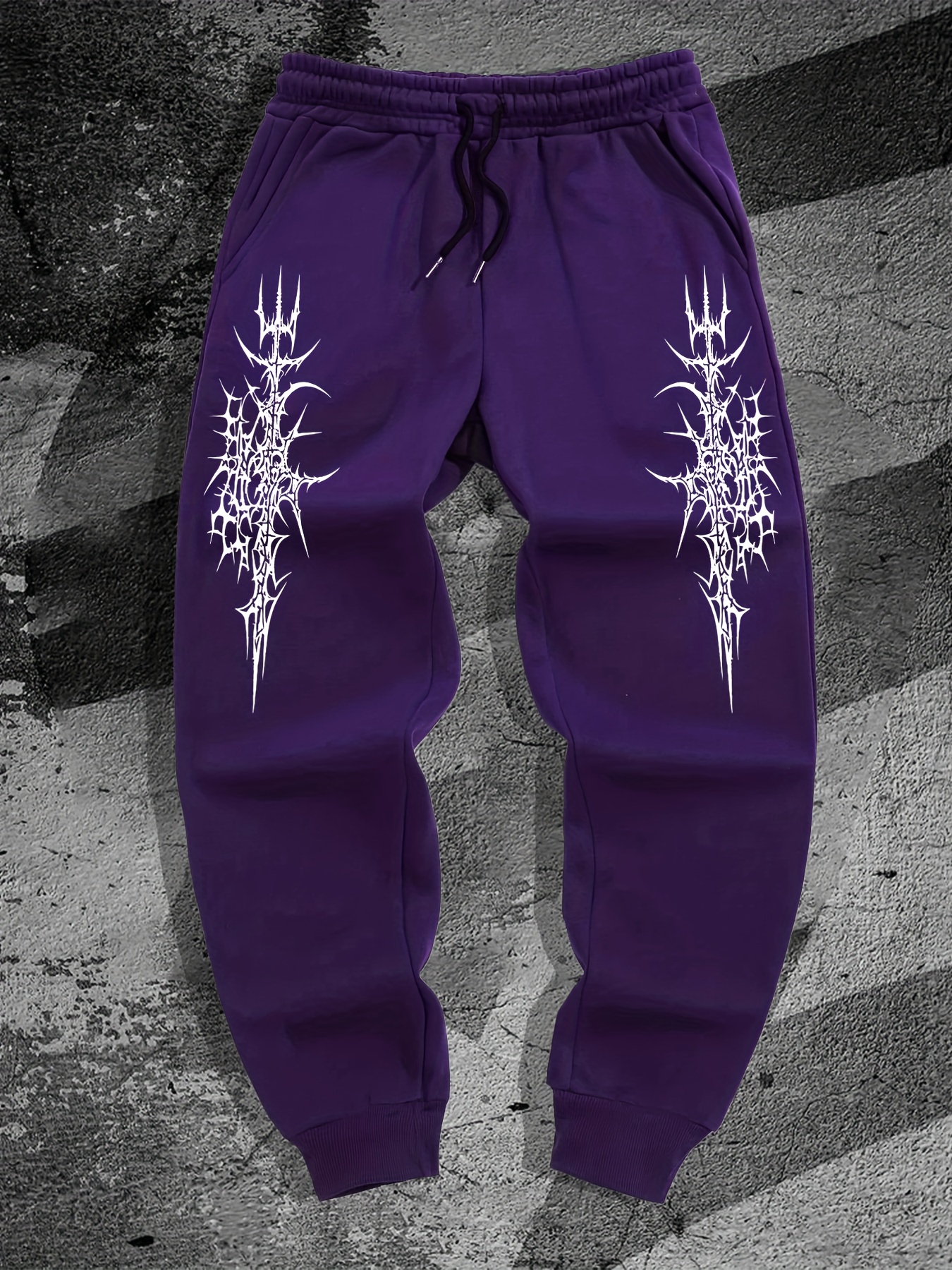 mens thorn branches print joggers elastic Temu United Arab Emirates