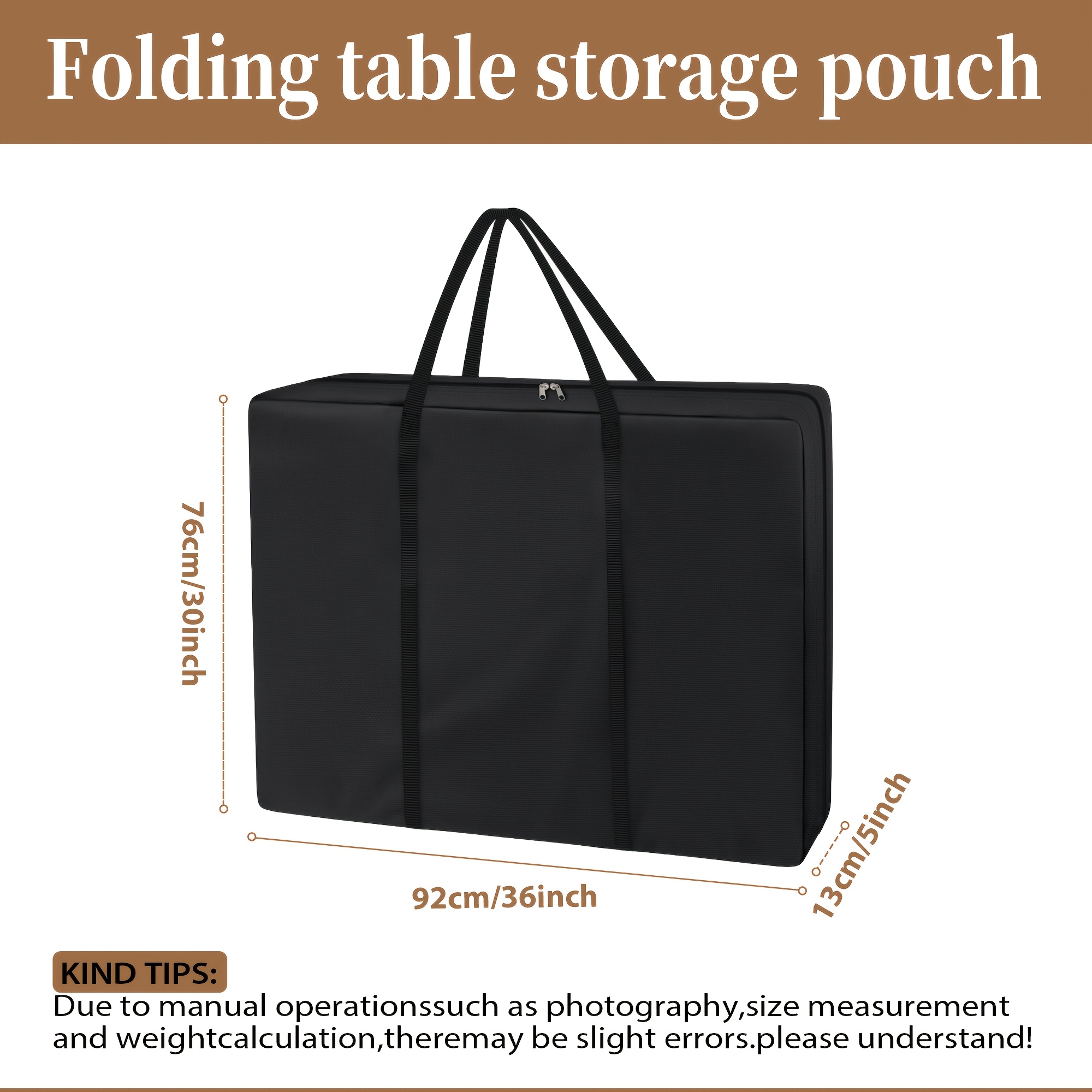 TEMU 1pcfolding Table Storage Bag-2 Colours (black Grey),2 Sizes ,thickened 300d Oxford ,sturdy And Durable, Applicable To Folding Table, Folding