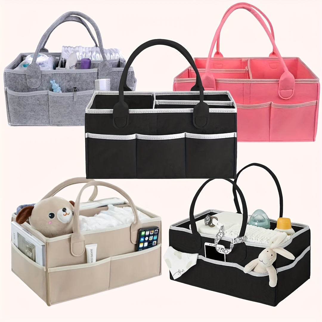 Spacious Felt Diaper Storage Bag for Parents