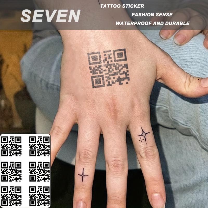Personalized Scan I Love You Tattoo Sticker, Suitable For Neck, Back Of Hand, Arm, Waterproof Non-reflective Temporary Tattoo Sticker For Men And Women