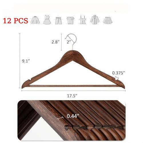 12 sturdy wooden womens hangers durable and hangers with 360 swivel hooks and notched wood high suitable for wardrobes wooden hangers with swivel hooks cut notches sturdy construction suitable for shirts