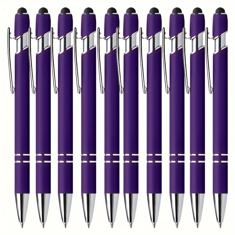 

10pcs Of High-quality 10pcs Round Ballpoint Pens With Touch Screen Stylus Tips - Smooth , Screen Control