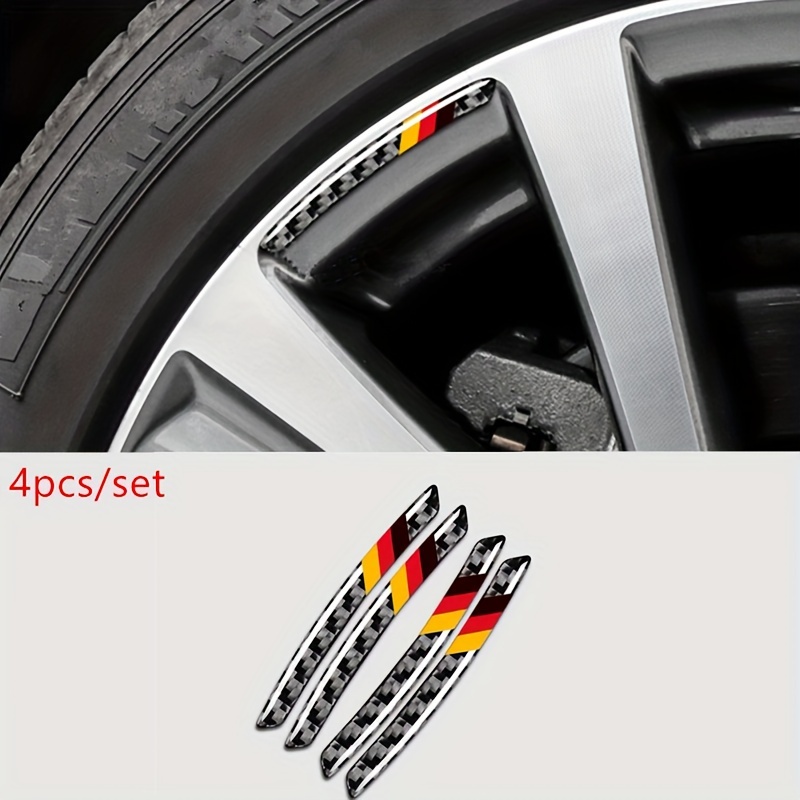 

4pcs/set Real Carbon Fiber Germany Flag Wheel Emblems Stickers Germany Flags Eyebrow Styling Decals Car Wheel Rim For Mercedes Benz W203 W204 A B C E Cls Sl Slc Slk Car Accessory