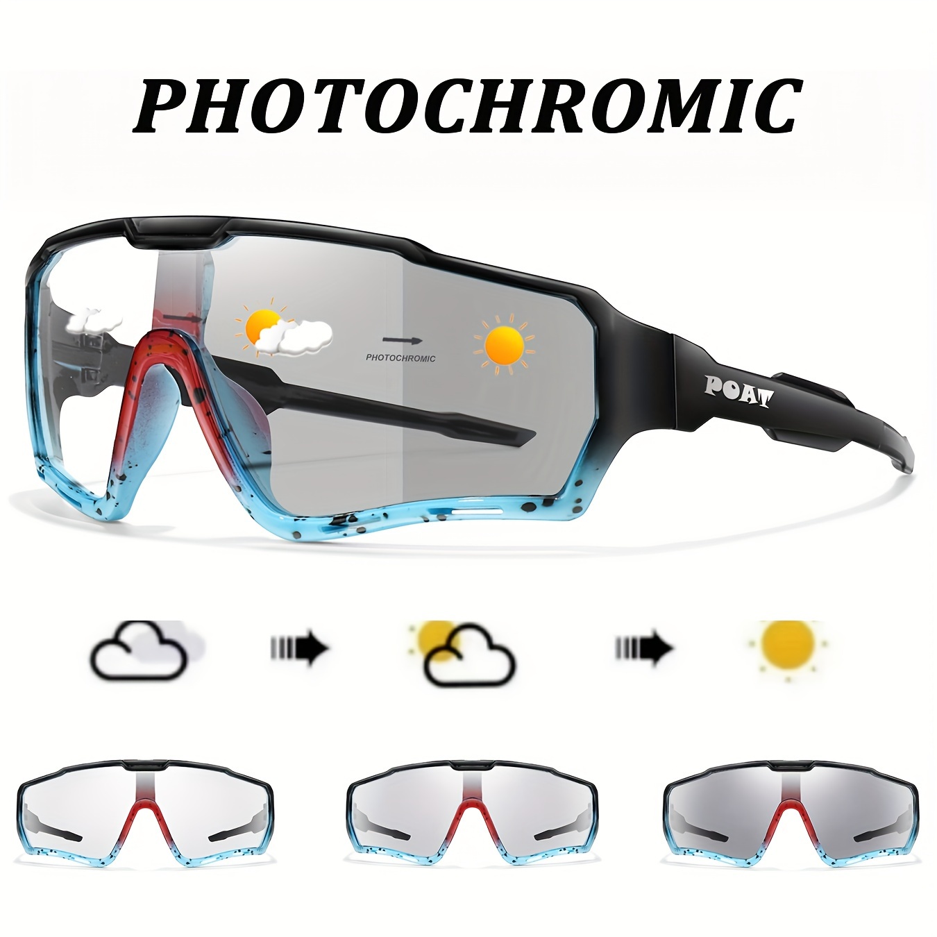 

's Color-changing Cycling And Fishing Glasses, Unisex Sports Glasses With And Tac Lenses, Stylish Design, , In A Sturdy Cardboard Box.