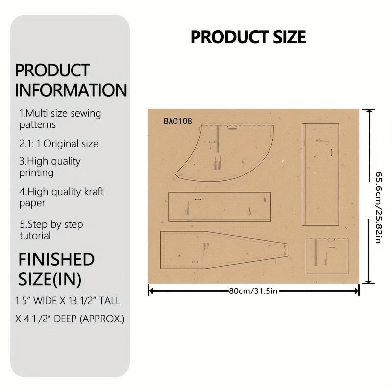 Image of Sewing Patterns For Hobo Bags, Full-scale Bag Designs, Prototype Templates, Sewing Guides For Crafting Handmade Bags – A Perfect Gift For New To Sewing