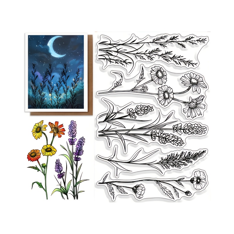 

1pc Floral & Botanical Clear Silicone Stamp For Diy Scrapbooking, Card Making, Photo Albums - Pvc Crafting Tool