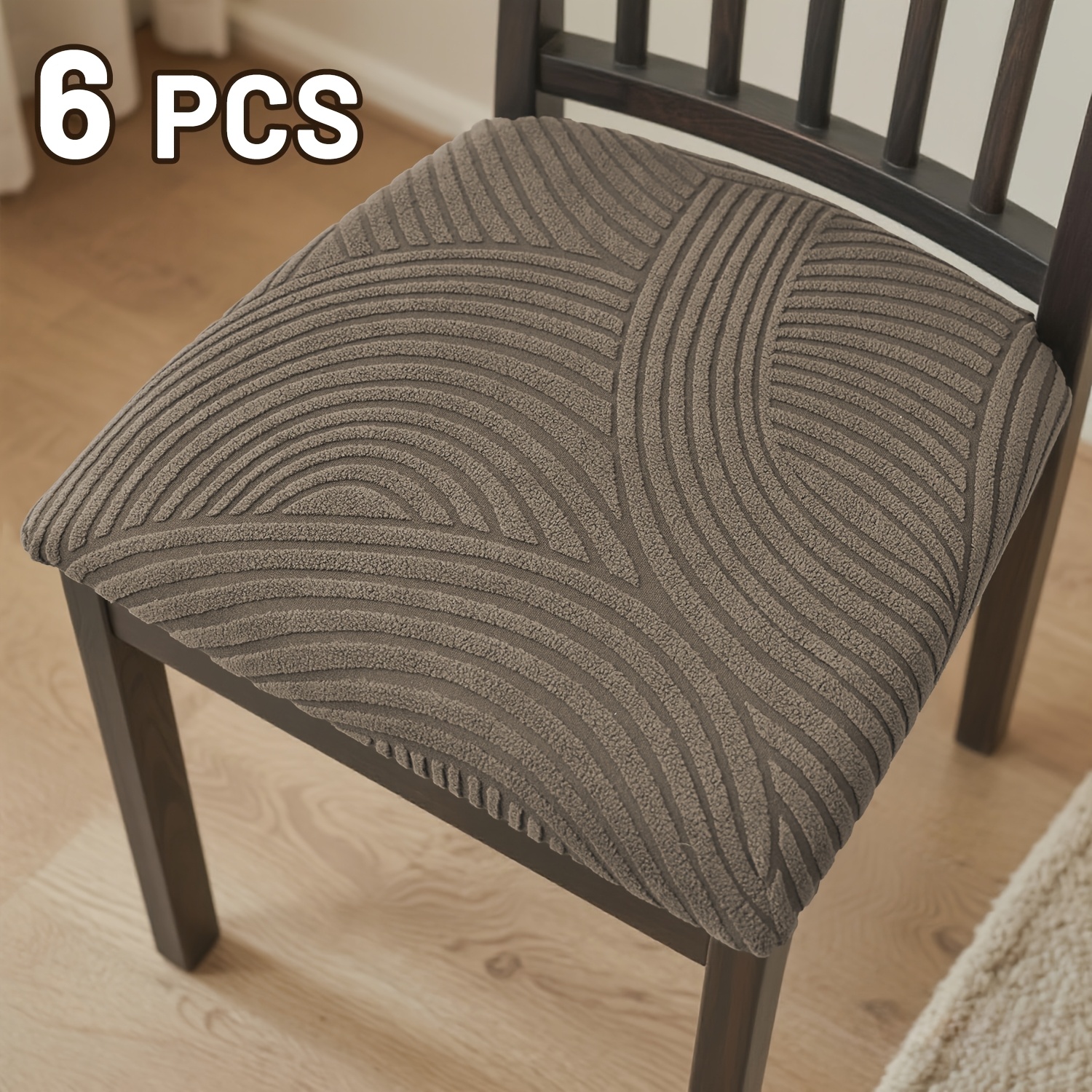 TEMU 4/6pcs Of Stretchable Chair Covers, Cushion Covers, And Seat Covers For Chair Protection. Made Of Elastic Fabric, And Clean.