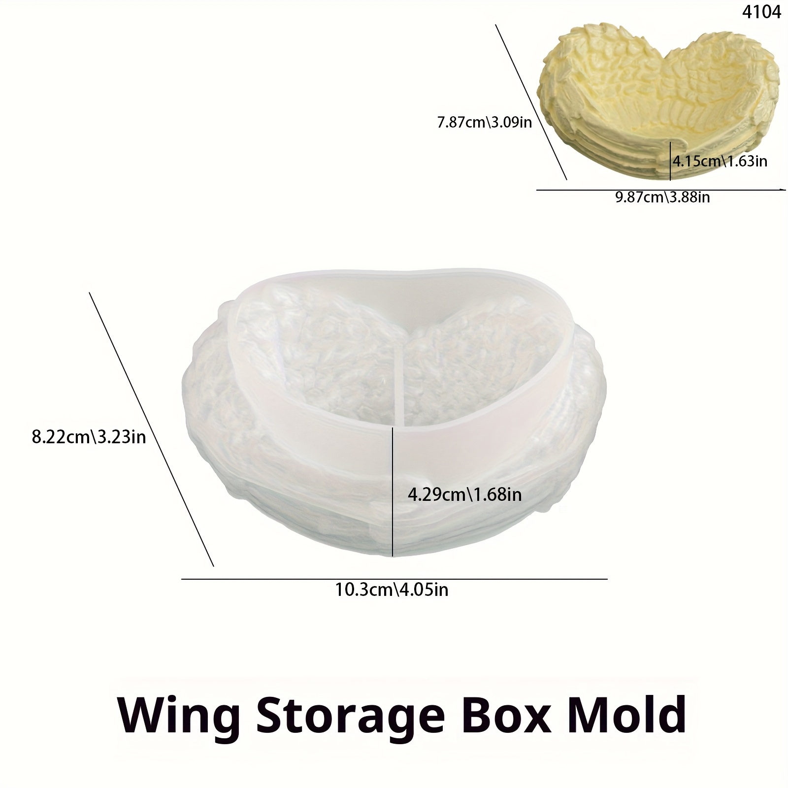 Resin Silicone Mold Winged Resin & Plaster Organizer Box Silicone Mold Diy Scented Candle Cup Decor Bird Wing Themed Storage Mold