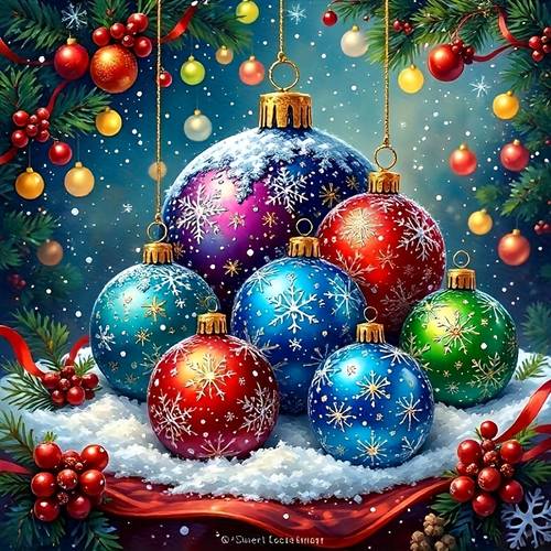 christmas tree ornament ball frameless diy painting kit 5d mosaic round art painting diy painting craft for wall decor 30x30 81x11 81in handmade ornament seasonal craft project sparkling mosaic
