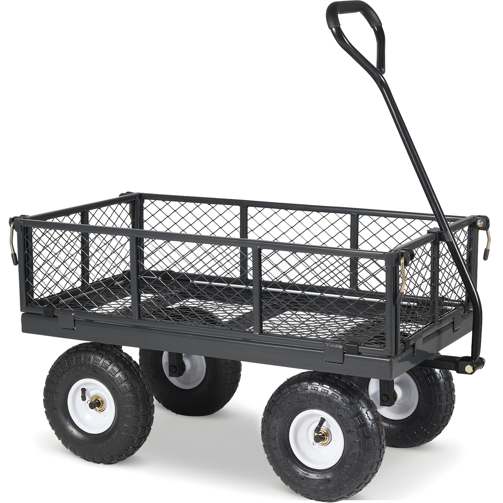 TEMU Handwagon Garden Cart 350 Kg/ 550 Kg Load Capacity, 3-in-1 Handcart Platform Cart, Foldable Transport Trolley With Solid Tires, Easy Assembly,
