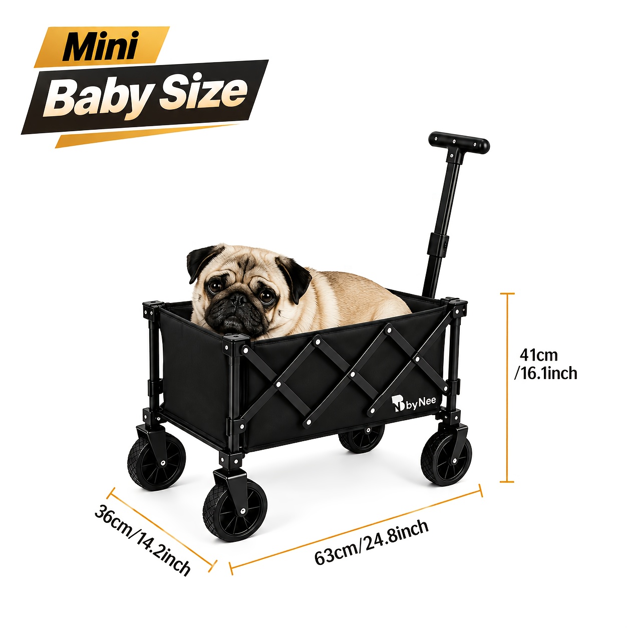 TEMU 350/450/790lbs Large Capacity Heavy-duty Foldable Hand Cart, Multi-functional Camping Shopping Cart, High-load Pet Stroller - Carbon And 600d