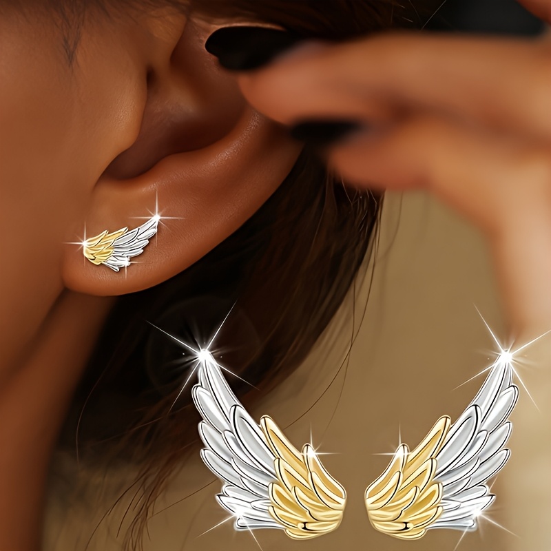 Image of A Pair Of Stylish Wing Earrings For Women, Perfect For Daily Commutes, Parties, And Vacations, Making A Great Gift For Ladies
