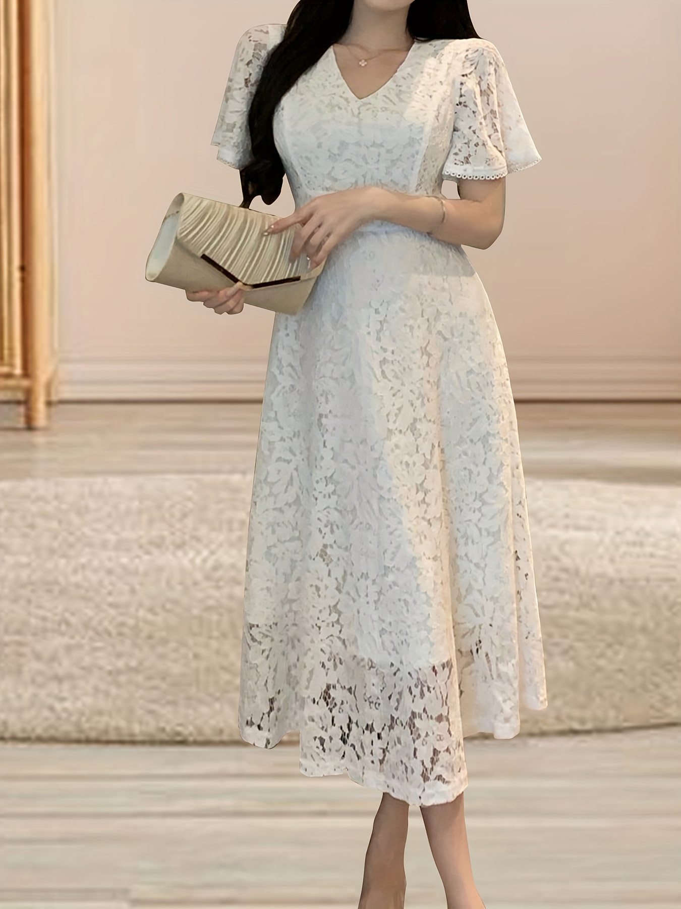 chinese dress ladies Jade Bespoke Dress | White Lace Cheongsam Wedding Dress main image 1