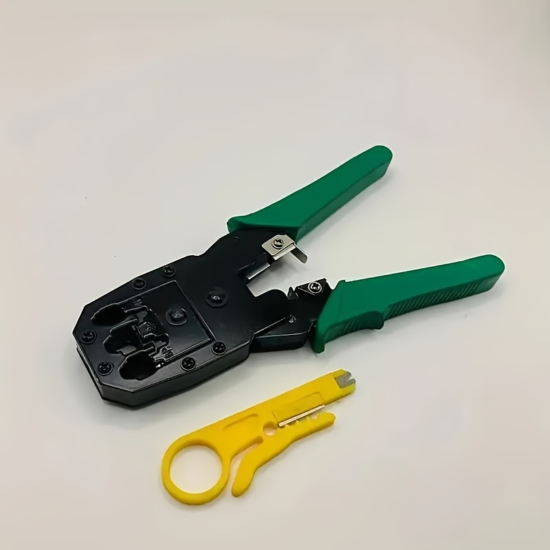 TEMU Network Crimping Pliers - Multifunctional Wire Stripper For Telephone & Ethernet Cables, Precision Tool For Electrical Monitoring Equipment