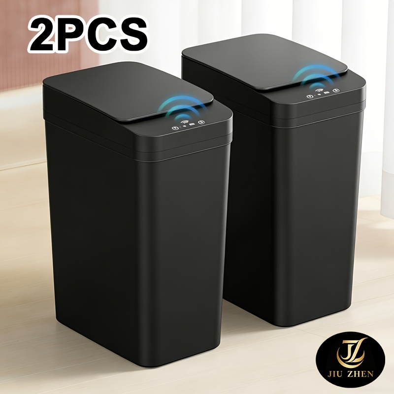 TEMU 1pc/2pcs Modern And Stylish Smart Crevice Garbage Bin, Automatic Lid Opening Operation, Multiple Opening Operation Modes, Plastic Material,