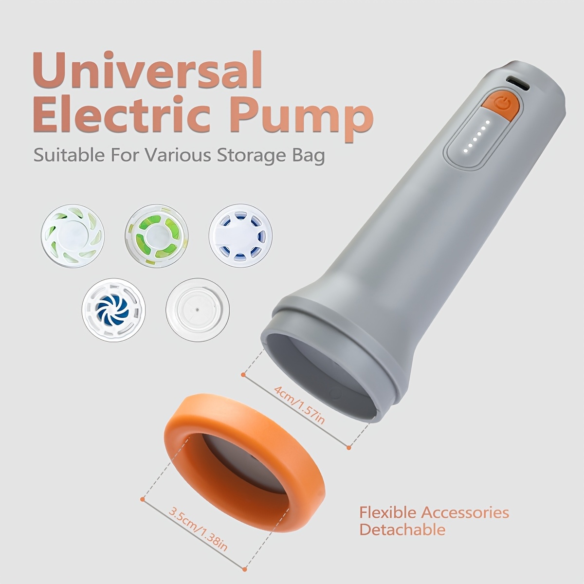 TEMU Electric Vacuum Pump, 1500mah Long-lasting Rechargeable Wireless Air Pump, Portable Travel Compression Bag Suction Pump, Suitable For Clothing