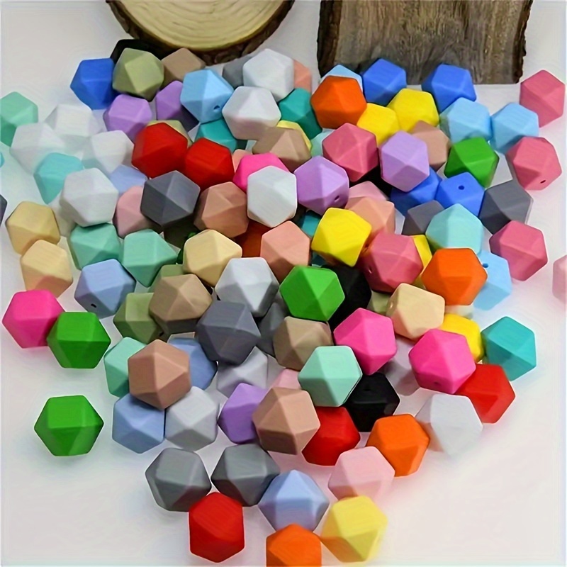 

80pcs 14mm Mixed Color Silicone Beads For Making Fashionable Bracelets Necklaces Keychains Packaging Accessories