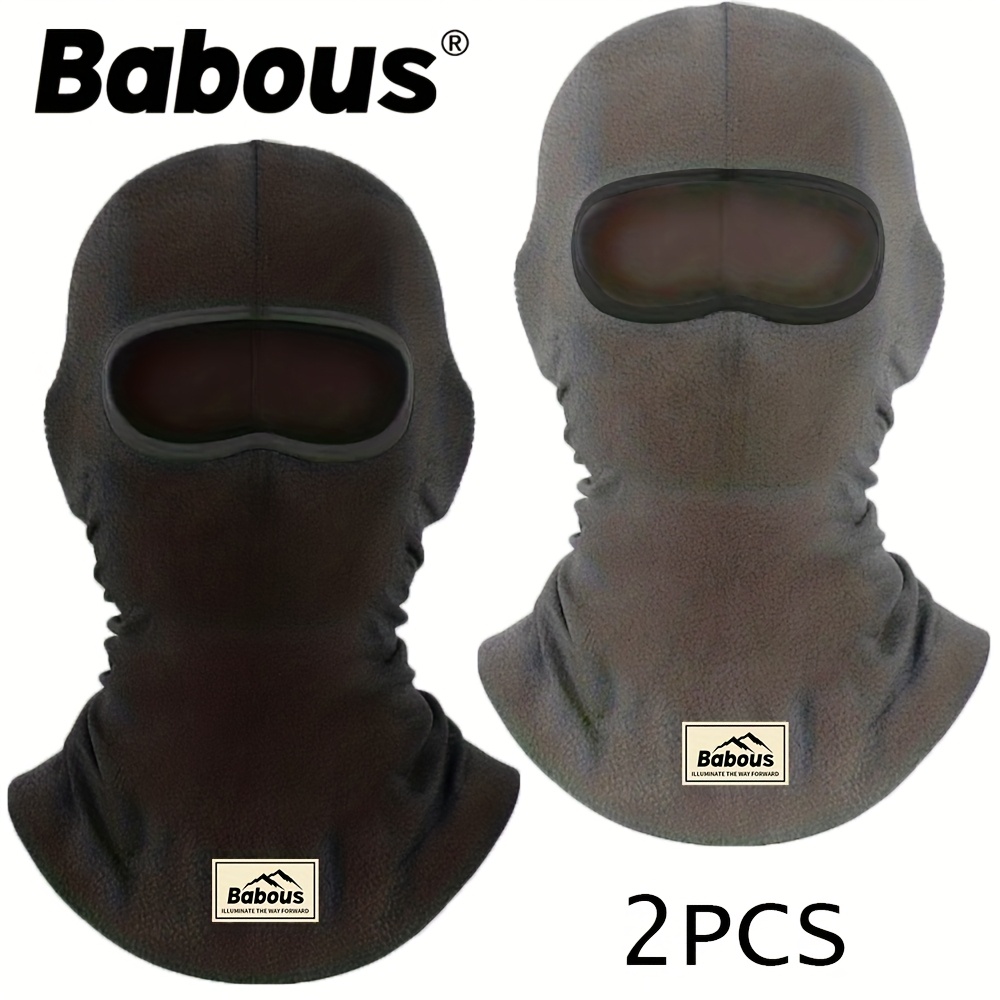 TEMU Winter Fleece Balaclava Hat With Ear Flaps, Designed For Outdoor Activities Like Skiing And Riding. This Unisex Full Face Mask Is Elastic And