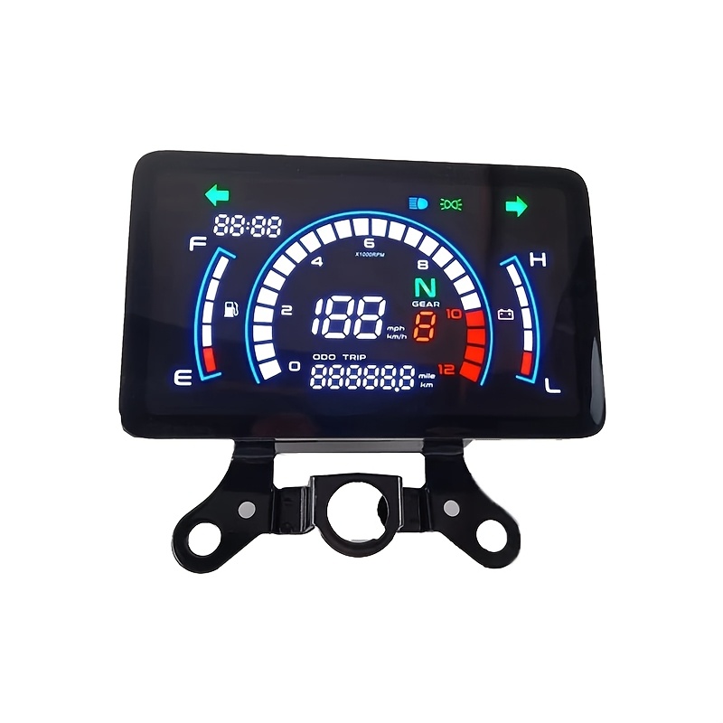 Motorcycle Multi-functional Digital Instrument Panel, Designed with Keyhole. Motorcycle Speedometer Instrument Panel, Tachometer, Odometer, Universal Parts for Upgrading Motorcycle Dashboards, for GL150 GL-150 YBR125 CG125, ITALIKA EX125 FORZA125