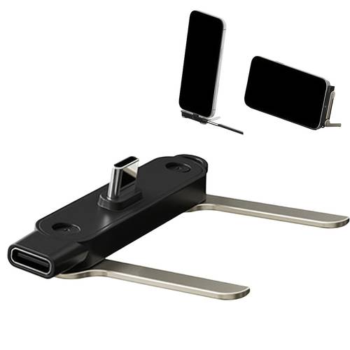 240w type c charging adapter fully compatible with mobile devices 360 rotating stand charging connector with hidden phone stand