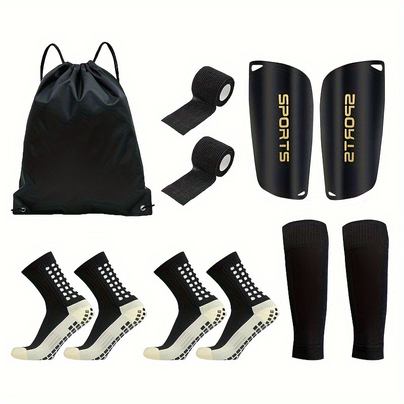 

6pcs Soccer Gear Set: Slip-on Soccer Socks, Knee Pads, Comfortable Leg Sleeves & Knee Straps - Outdoor Sports, Basketball & Yoga Enthusiasts