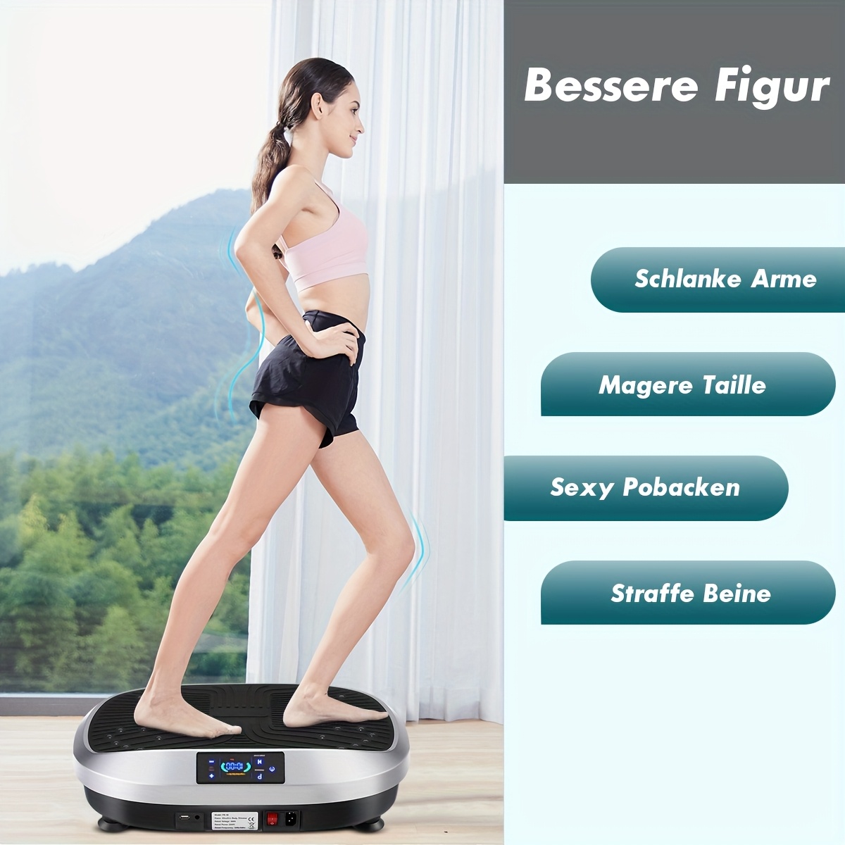 Vibrationsplatte 4D, 120 Intensitätsstufen, 5 Trainingsprogramme