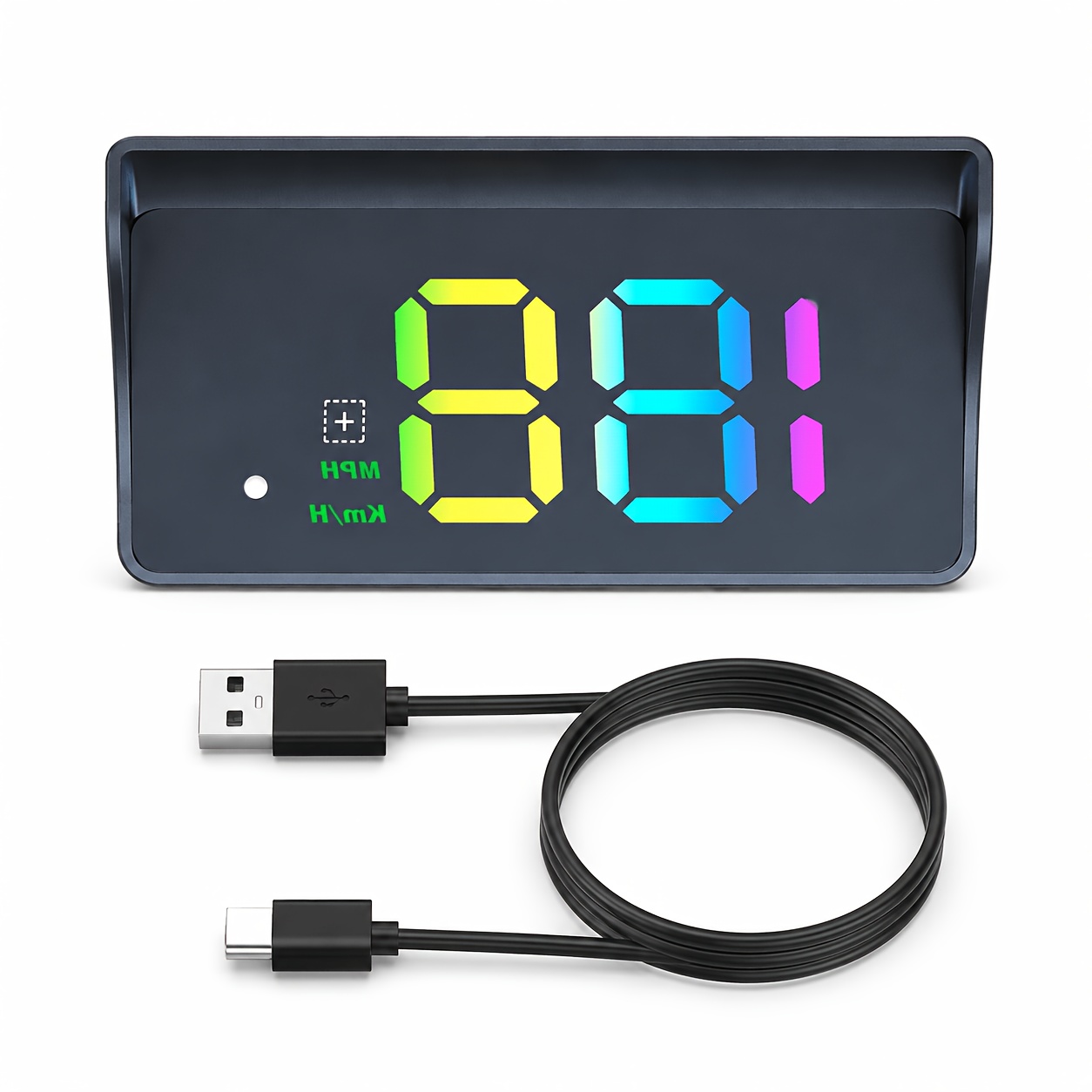TEMU 1pc - Car Display, Mini Digital Car Speedometer, Switchable Between Km/h And Mph Speedometer, Plug And Play Windshield Projection Hud Display,