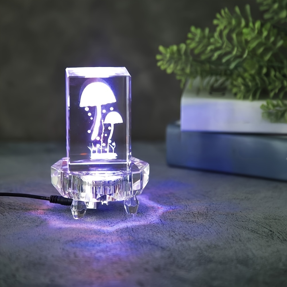 Plateau tournant/socle LED pour figurines 3D en verre Avec