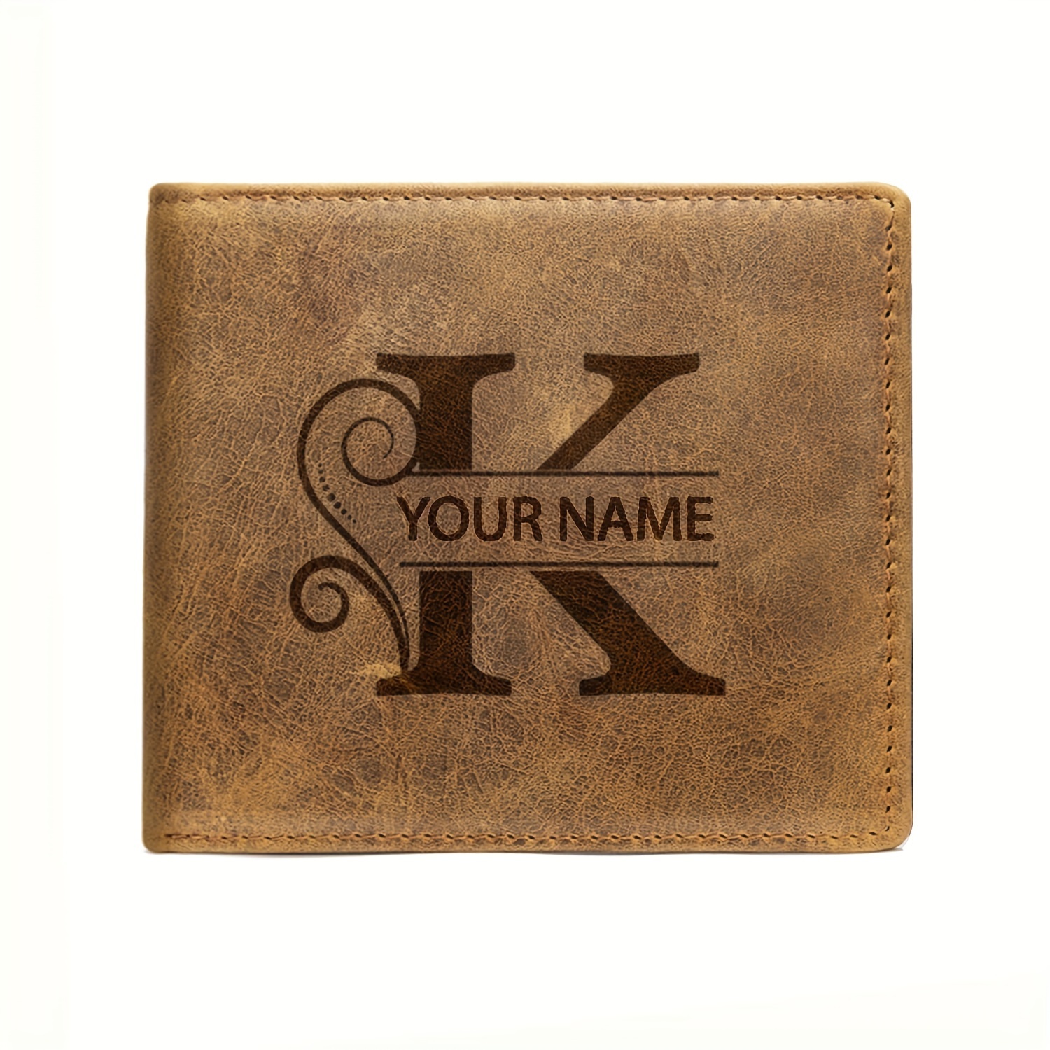 

Custom Engraved Faux Leather Wallet For Men - Personalized Money Clip With Monogram, Ideal For Birthday, Wedding, Anniversary, Graduation Gifts