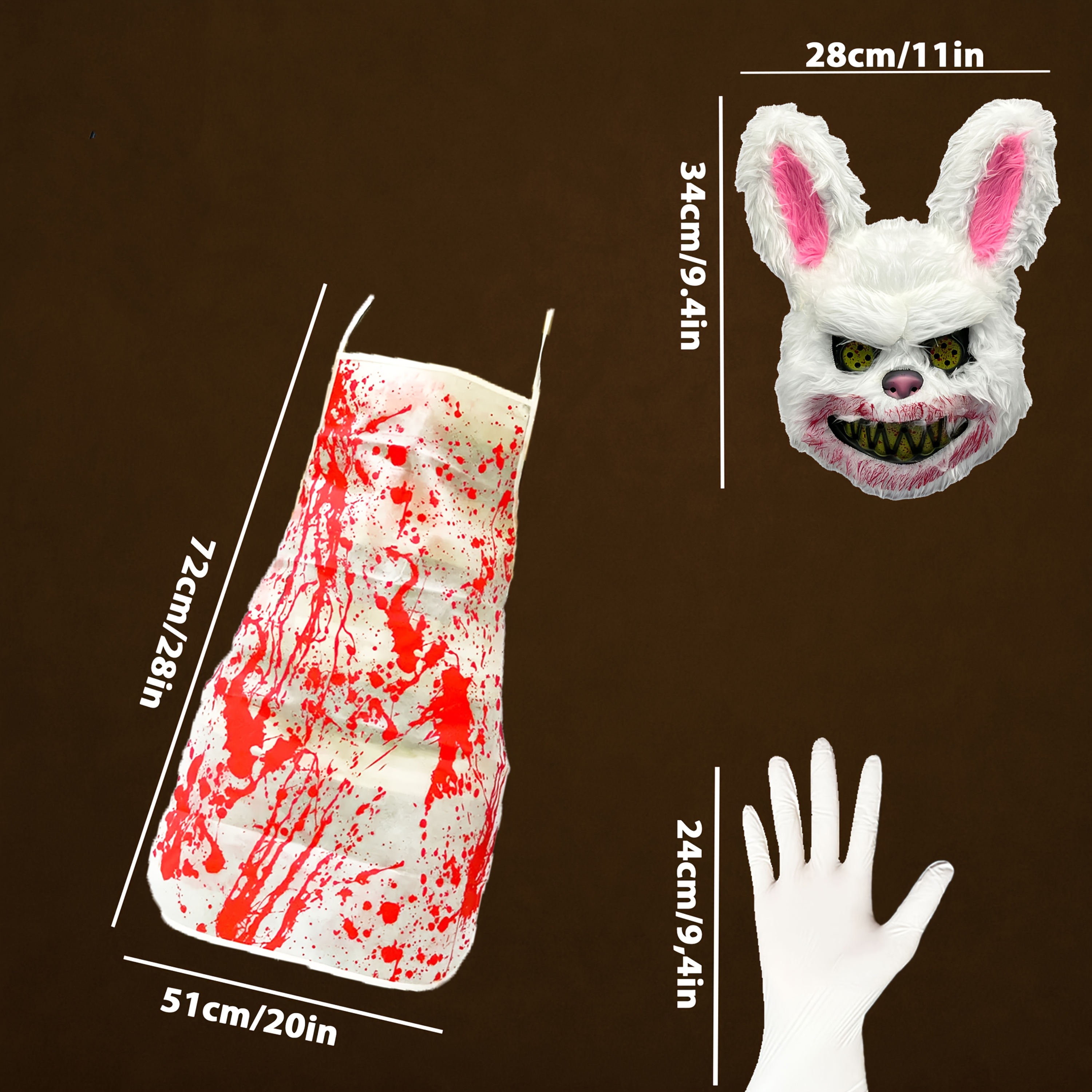 3pcs terrifying halloween costume mask set bloody bear - Temu Canada