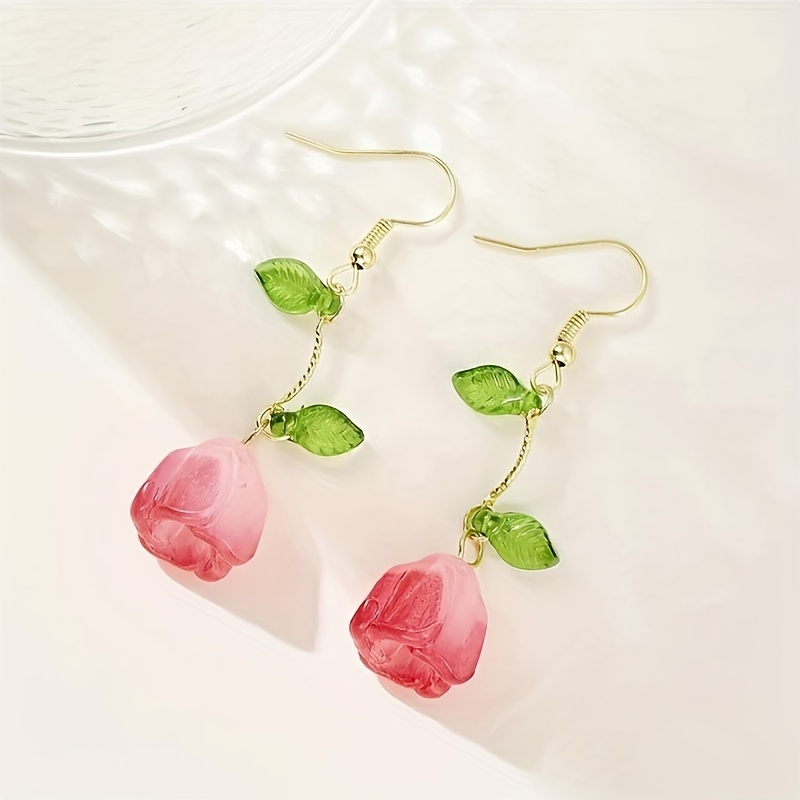 Fashionable Tulip Hooks Sweet Ear Jewelry, Fresh Cute Earring Ornament