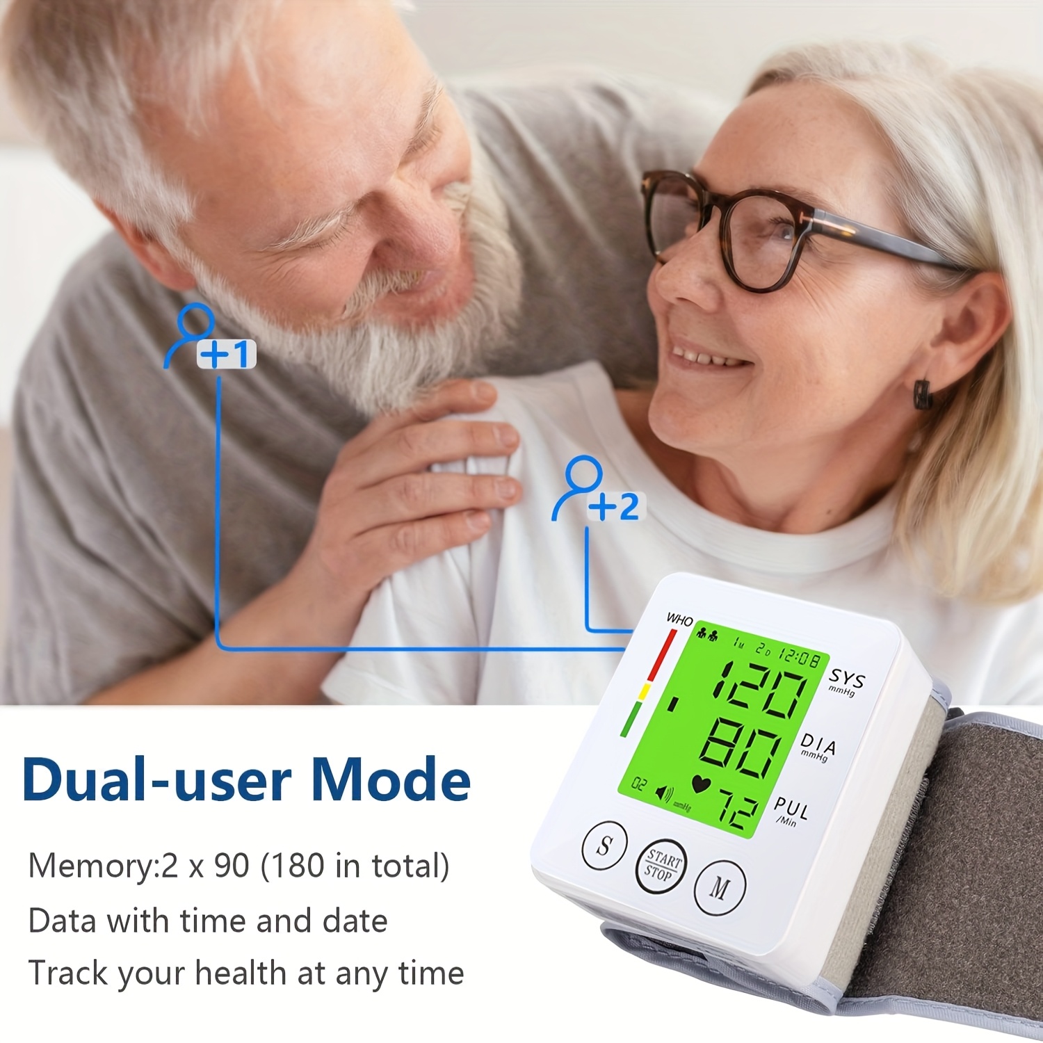   kun wrist   automatic wrist bp monitor talking blood pressure cuff for home use adjustable cuffs for adult electronic digital large lcd display with battery and carrying case Product details 4