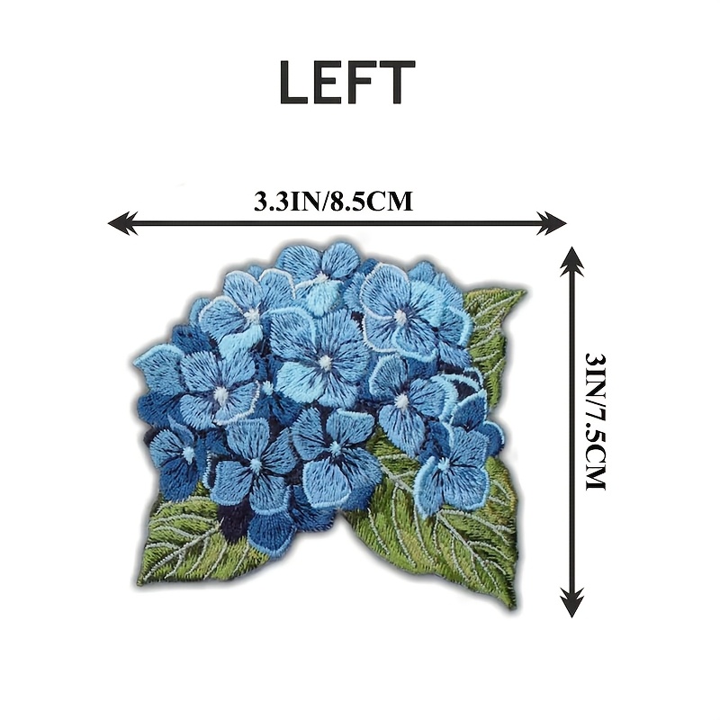 TEMU Blue Embroidered Pom-pom Hot Glue Embroidery Patch Sticker Clothing Decoration Fabric Sticker Additions