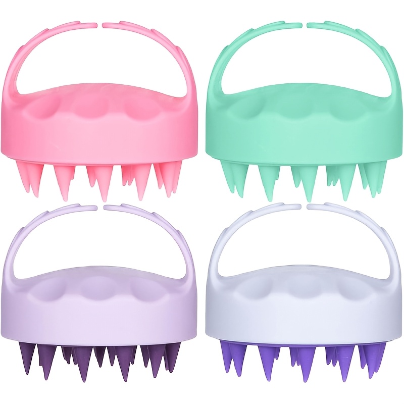 TEMU 4pcs Scalp Massager, Hair Massager, Hair Brushes For And Hair Growth, Wet And Dry Brush For