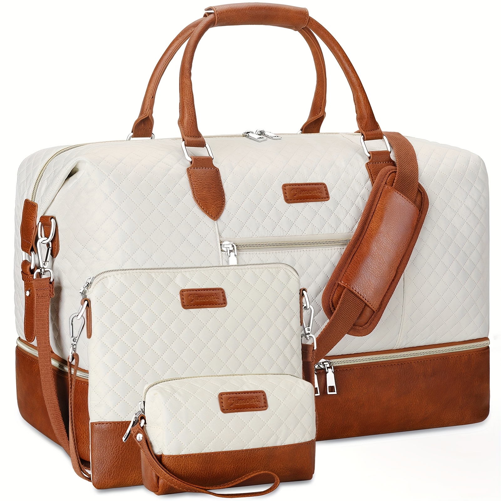 Of 3 Spacious Tote Bags For Travel, Featuring A Stylish Handbag, A Shoulder Bag, And A Toiletry Bag Made From Durable. Ideal For Travel And Daily Use, Making It A Great Gift For Women