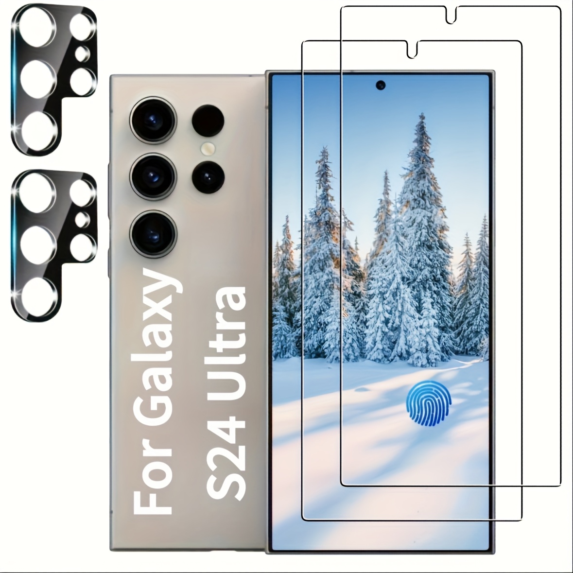 Temu – TEMU For Galaxy S24/s24 Plus/s24 Ultra, With 2pcs Tempered Glass Screen Protectors + 2pcs 3d Camera Lens Protectors