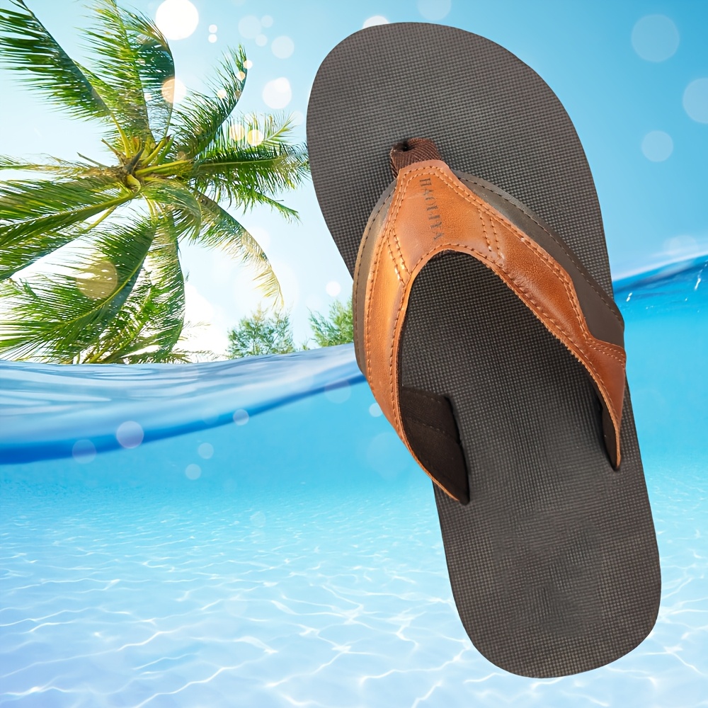 mens lightweight slip on flip flops with arch support comfortable non slip rubber sole durable eva insole arch support for indoor outdoor beach hiking casual wear spring summer fall fashion sandals   arch support sandals minimalist style soft cushioned sole Product details 6