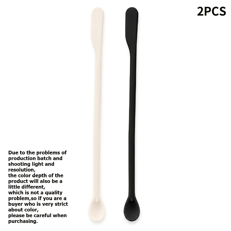 TEMU 2pcs Set Mini Dual-head Silicone Makeup Scoops, Foundation Cream And Lotion Dispensing Spoons, Beauty Silicone Scrapers For Bottom Of Bottles,
