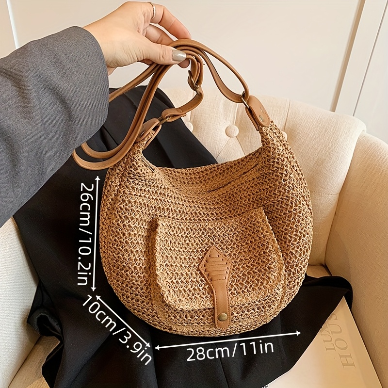 sac bandoulière en paille style ins Temu France