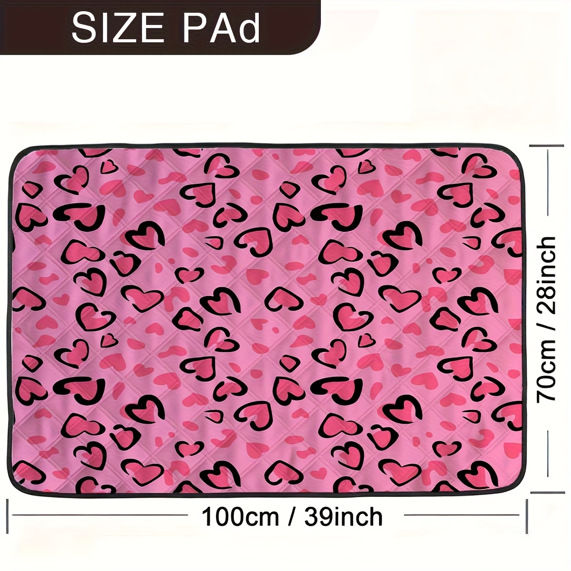 TEMU 1pc Print & Leopard Spot Puppy Training Mat Suitable For Dogs - Washable & Reusable Potty Training Pad, Durable Protector For Furniture, Sofa, -