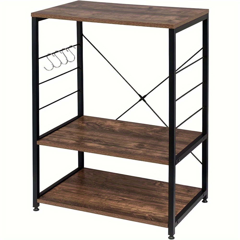 1pcs Kitchen Shelf, Vertical Shelf, Microwave Stand, Bread Rack, Metal Shelf With 3 Shelves, . 60 X 40 X 82 Cm