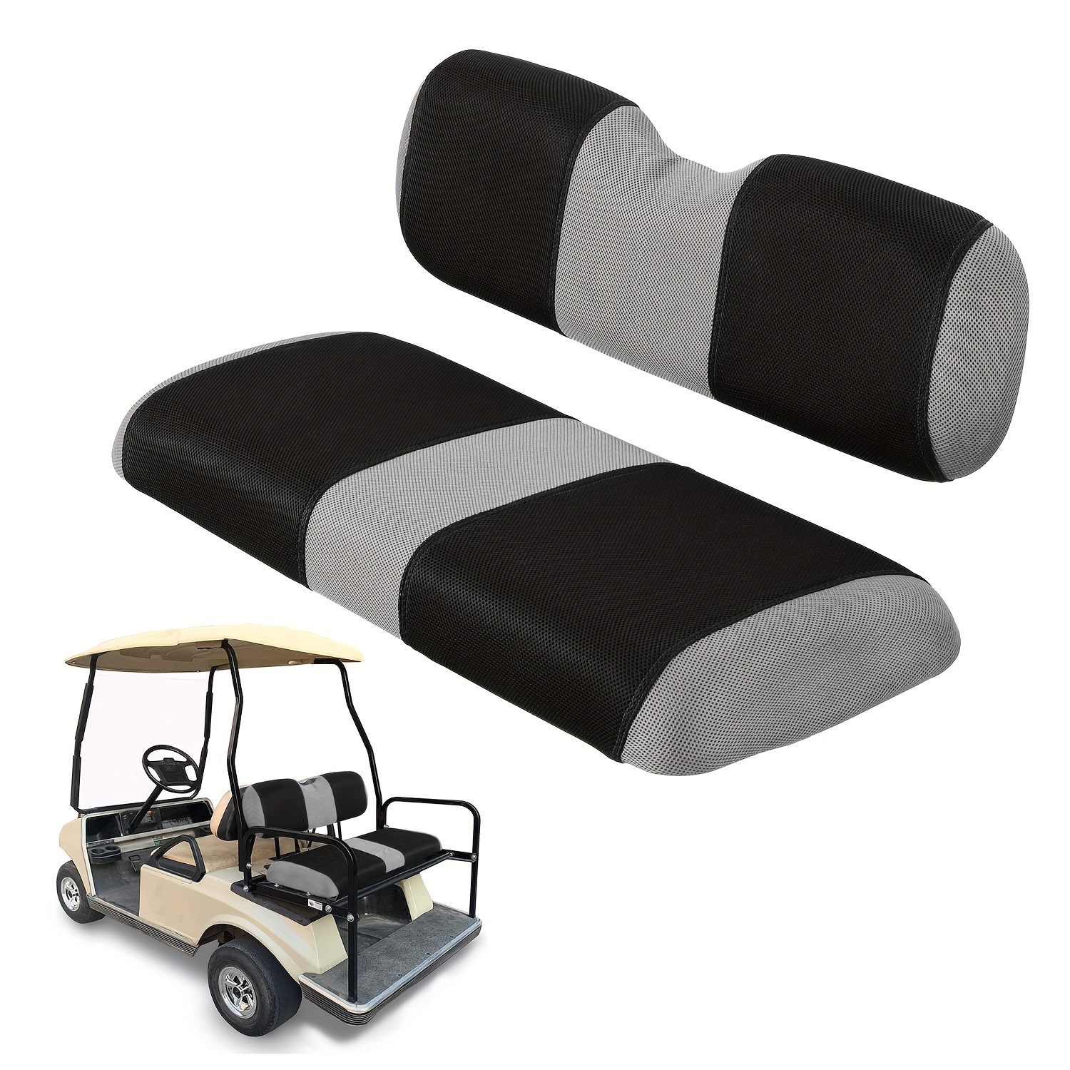 

Breathable Mesh Golf Cart Rear Seat Covers - Fit For , & | Cooling Polyester Fabric, Washable Protector, Universal, Chair Protection