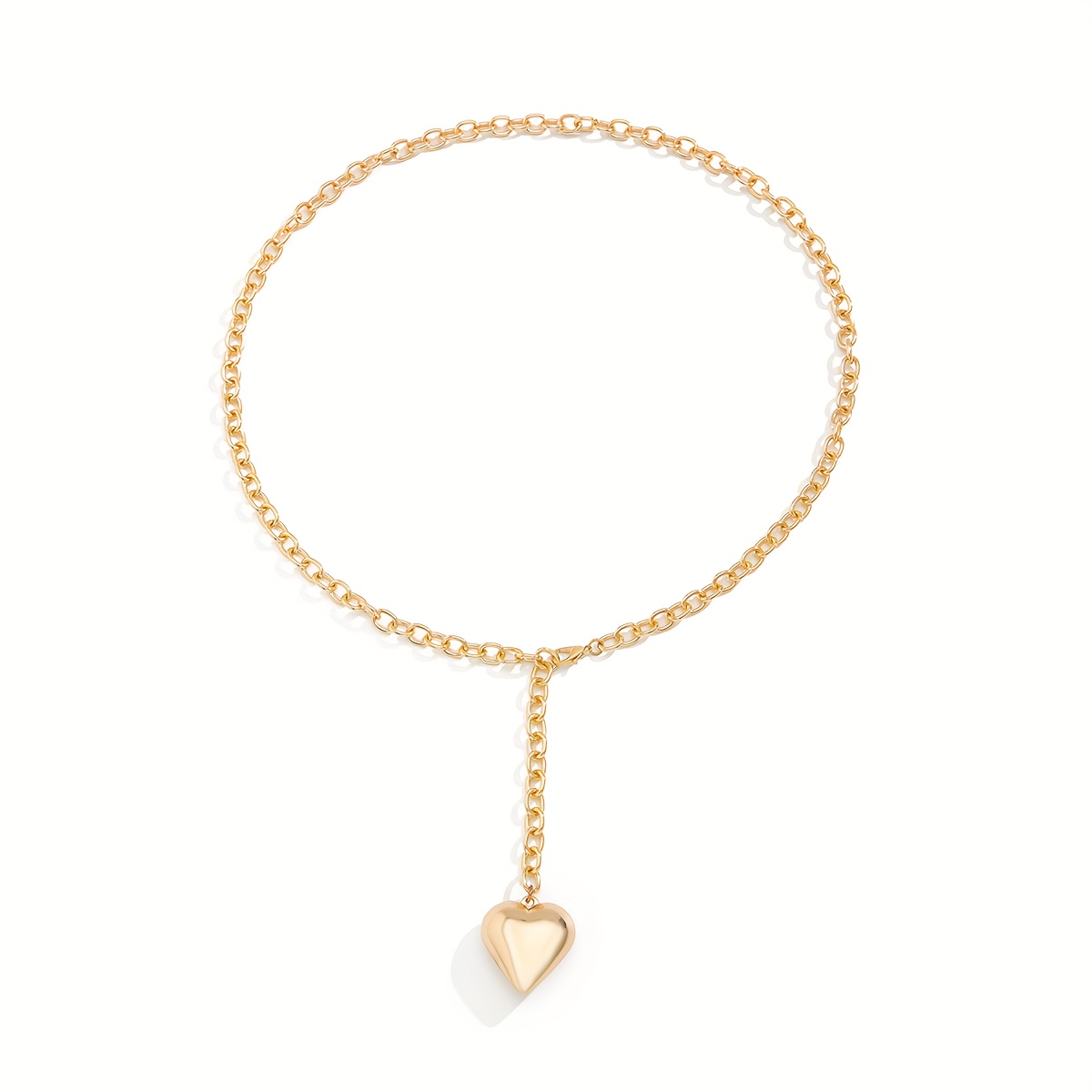Image of Fashion Metallic Heart Pendant Casual All-match Women's Belt