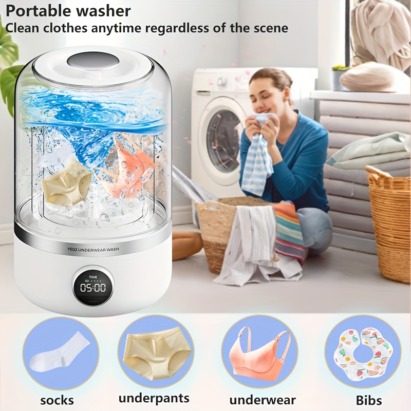 Ye02 Underwear Washer, Portable Rechargeable Cordless Mini Washing