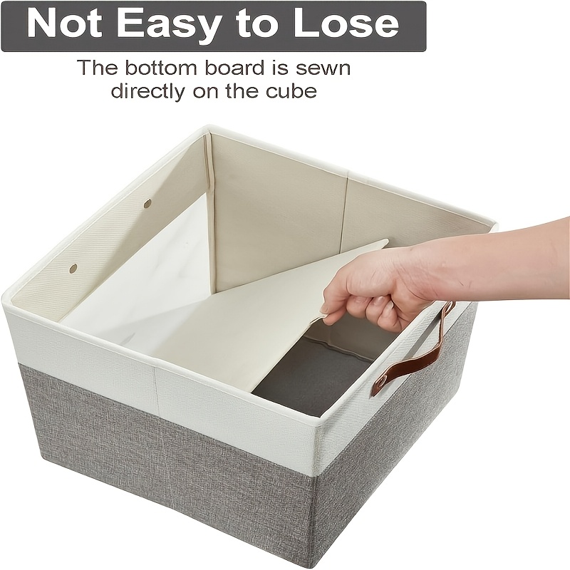 4-Pack Cube Storage Bins with Handles for Clothes Storage