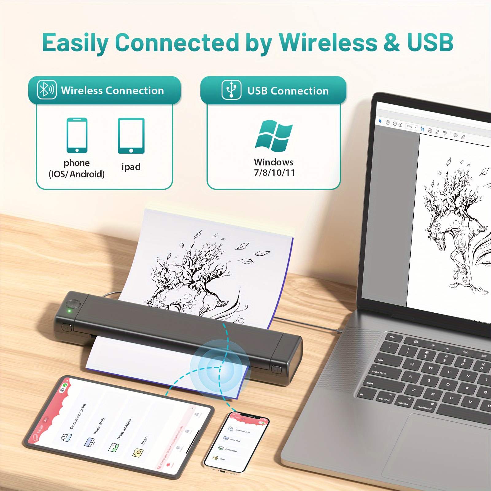 Wireless Bluetooth/USB Thermal Tattoo Stencil Transfer, 43% OFF